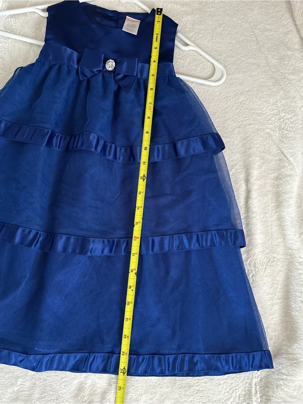 Gymboree Girls Blue Tiered Party Dress with Bow Accent
